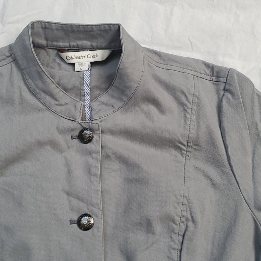 MUST GO Vintage Mid Coldwater Creek Large Gray Button Jacket Ren Faire Cosplay - Picture 4 of 5